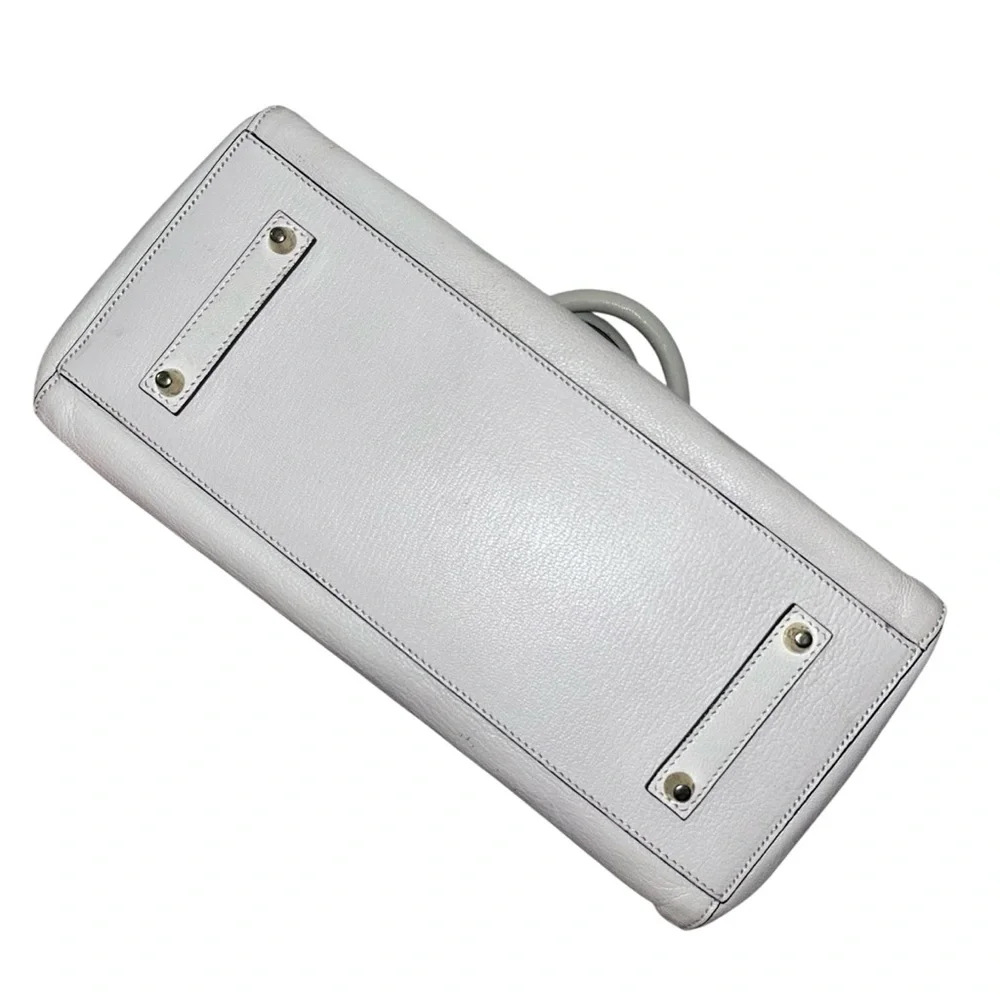 Anya Hindmarch Small White Leather Ebury Tote Bag